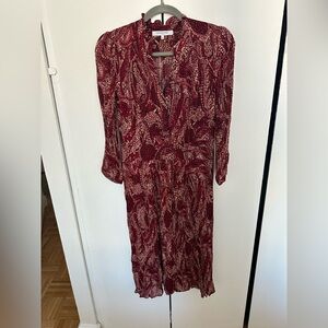 Gerard Darel Paisley Red midi Dress size small